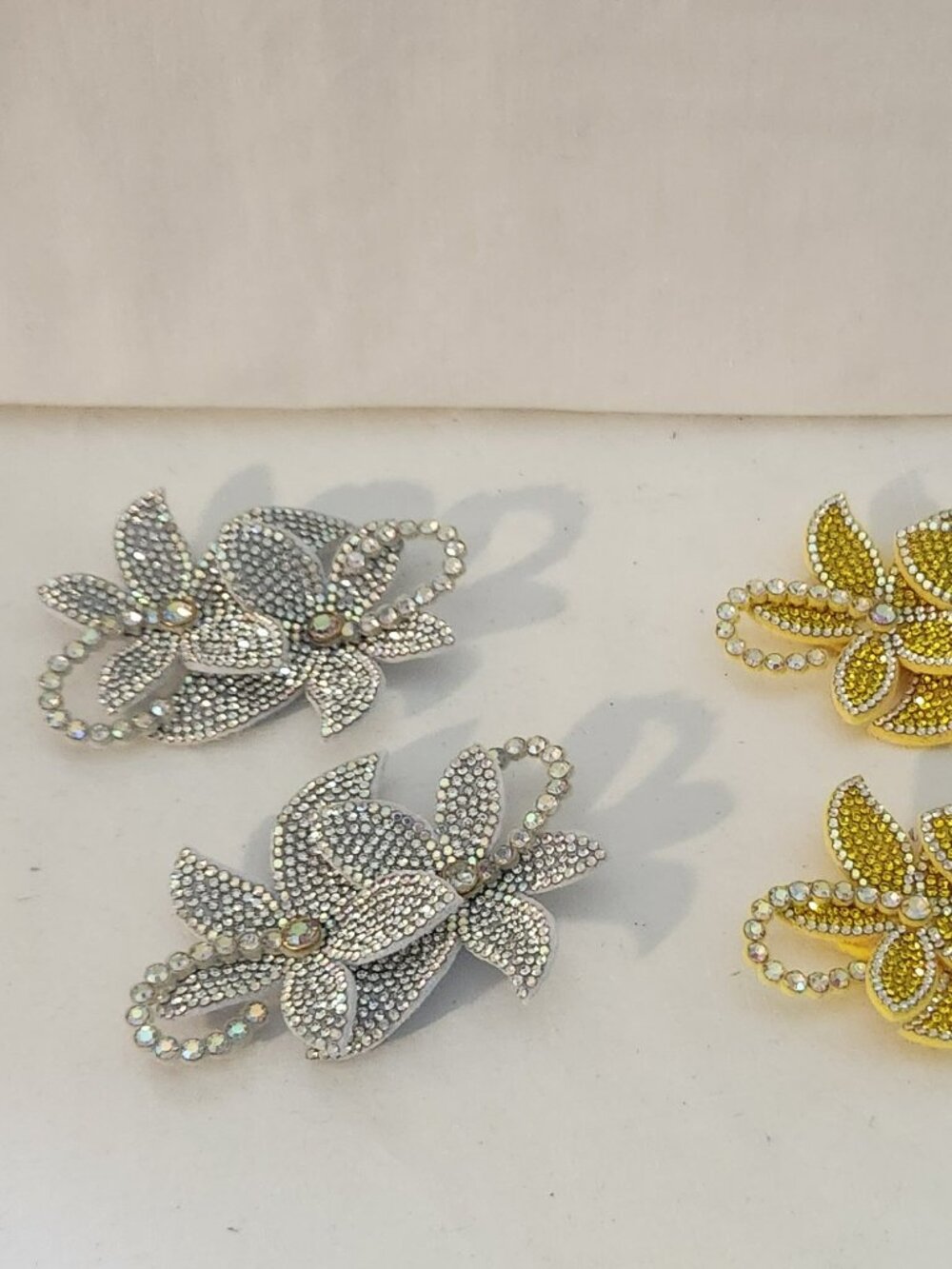 3 for $20 Shoe clips choice of silver tone or gold tone flowers NIP